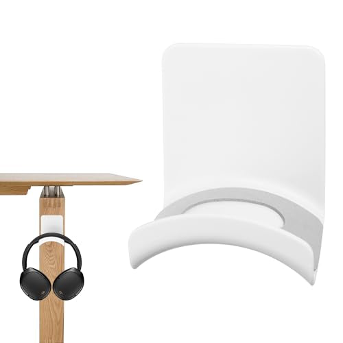 YAODHAOD Headset Hanger Holder Wall Mount, Sticky Headset Stand Holder Clip Under Desk for All Headphone/Controller (White,Wall-Mounted) - color: White, size: Wall-Mounted
