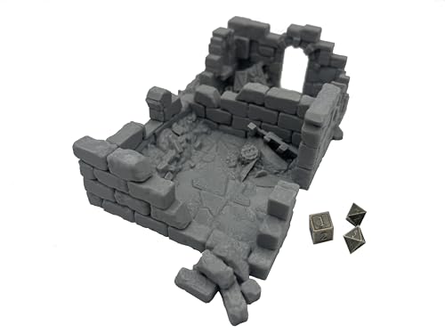 Hautico Damaged Medieval House Ruins Terrain Scenery for 18-28mm Miniatures Wargame, DND, 3D Printed and Paintable