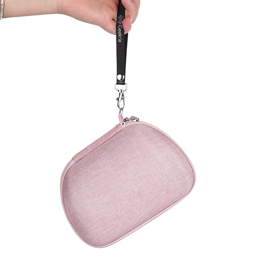 GEEKRIA Controller Travel Case Compatible with Xbox Series X/S & Xbox One, Hard Shell Carrying Bag with Joystick Protection, Cable storage, Controller Retention Strap (Pink) - color: Pink