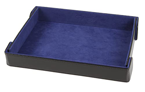 Forged Dice Co. 9.5 Inch Magnetic Folding Dice Tray - Portable Folding Dice Rolling Tray for use as DND Dice Tray D&D Dice Tray or Dice Game - Quiets Rolling Metal Dice and Folds Flat - color: Blue