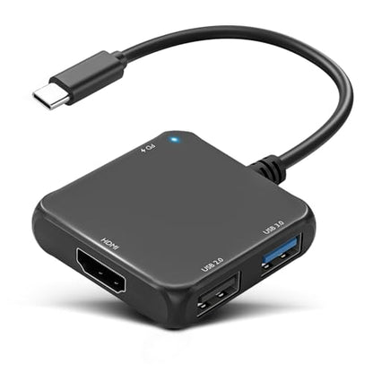 USB C Hub HDMI Adapter, 4-in-1 USB C to HDMI 4K Adapter with PD 100W, USB 3.0 5Gbps for MacBook, iPad Pro, XPS, Surface, TV Dock Station for Switch/Steam Deck Dock
