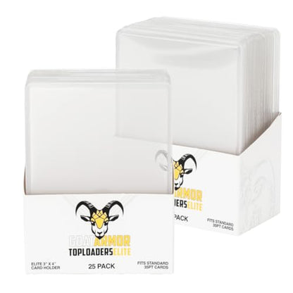 Elite 100% UV Ultra Clear Seamless Toploaders for 35pt Standard Cards - 3" x 4" Rigid Card Holders for Trading Cards & Sports Cards (50 Toploaders) - size: 50 Toploaders