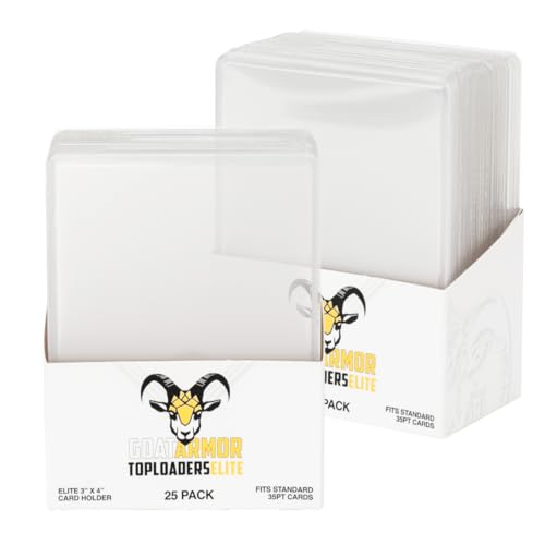 Elite 100% UV Ultra Clear Seamless Toploaders for 35pt Standard Cards - 3" x 4" Rigid Card Holders for Trading Cards & Sports Cards (50 Toploaders) - size: 50 Toploaders