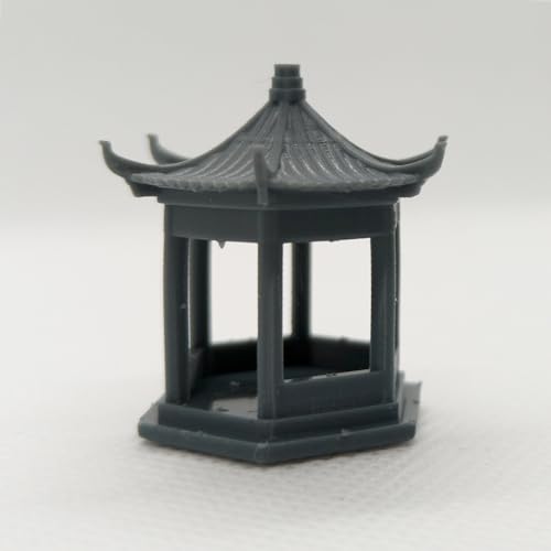 MRY-SFW Yao's Studio LYT72286 1/72 20mm Miniature Factory Building Military Car Railroad Track Accessory Props Diorama Scenery Ancient Style Hexagonal Pavilion Architecture Model1pc