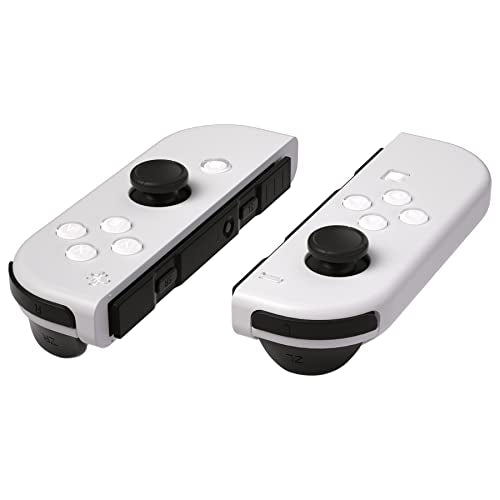 eXtremeRate Replacement Two-Tone Jelly Buttons for JoyCon, White & Clear with Symbols Custom Controller ABXY Direction Home Capture + - Keys, DIY Action Face Buttons for Nintendo Switch & Switch OLED - color: White & Clear