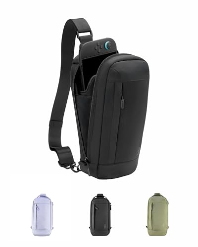 Belkin Nintendo Switch 2 Carrying Case, Sling Crossbody Travel Bag | Lightweight crossbody travel bag with stowable crossbody strap, soft interior, fits 2 Pro Controllers and 10 game card slots - color: Black
