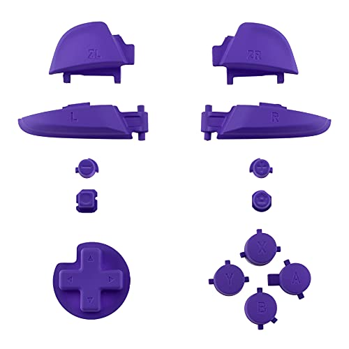 eXtremeRate Purple Repair ABXY D-pad ZR ZL L R Keys for Nintendo Switch Pro Controller, Glossy DIY Replacement Full Set Buttons with Tools for Nintendo Switch Pro - Controller NOT Included - color: Purple