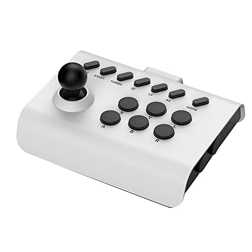 Arcade Fight Stick Joystick For PS4/PS3/PC,Game Controller Fighting Joystick with Turbo & Macro Functions (white black) - color: white black