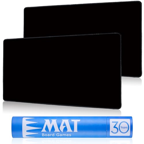 Biouai MTG Playmat for TCG Card Playing Game - 2Pcs Black Stitched Play Mat with Tube for Cards Gameplay, MTG, Yugioh, Magic The Gathering (24 x 14 inch) - color: Black