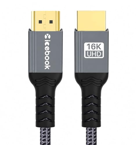 6FT HDMI to HDMI 2.2 Cable, 96Gbps Ultra High Speed HDMI Cable 2.2, Dolby Vision 16K@60Hz/8K@240Hz/4K@480Hz HDMI Cord, HDMI eARC Cable for Soundbar to TV, PS4/5, HDR, VRR, Gaming, Computer Monitor - color: 6ft