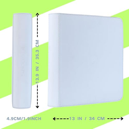 1200+ Pockets Trading Card Binder, 12-Pocket Card Ablum Compatible with MTG,Sports Cards & Other Standard Size Trading Card (WHITE) - color: Card Binder 12 Pocket White