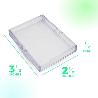 50 Pack Clear Acrylic Card Storage Boxes with Lids – 3 1/2" L x 2 1/2" W x 1/2" H Baseball Card Storage Box, Sports Card Boxes and Magic Card Storage Box – Made in USA - size: 3 1/2" L x 2 1/2" W x 1/2" H, style: 50.0