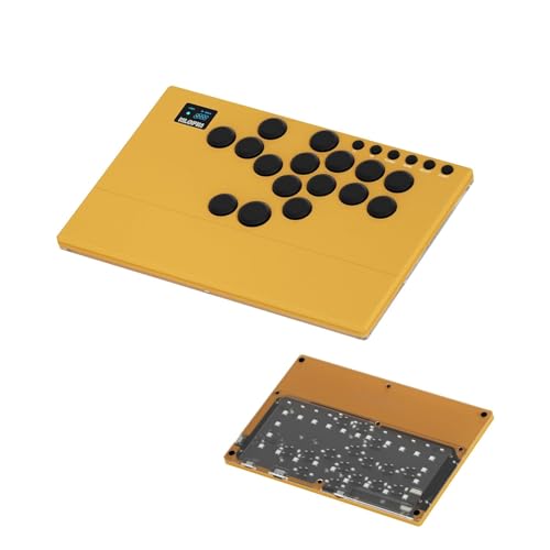 NLOFIN Leverless Arcade Stick 16Key All-Button Leverless Controller(Yellow) | Custom RGB Arcade Fighting Stick,for PS4/PS5/PC/Switch/Steam, Aluminum Controller,Supports Hot-Swap&SOCD - color: Yellow