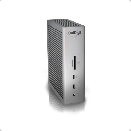 CalDigit TS5 Thunderbolt 5 Dock - 15 Port, 140W Charging, 80Gb/s TBT 5 x 4, USB-C 10Gb x 3, USB-A x2, 2.5Gb Ethernet, Dual 8K@60Hz Displays, SD & microSD UHS-II, 1m Braided Cable, Space Gray 240W PSU - style: TS5