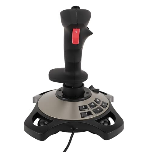PUSOKEI PC Joystick, USB Joystick Flight Stick with Vibration Function Throttle Control, Flight Simulator Controls for PC 7/8/10/11 Computer, Laptop (PC Only)