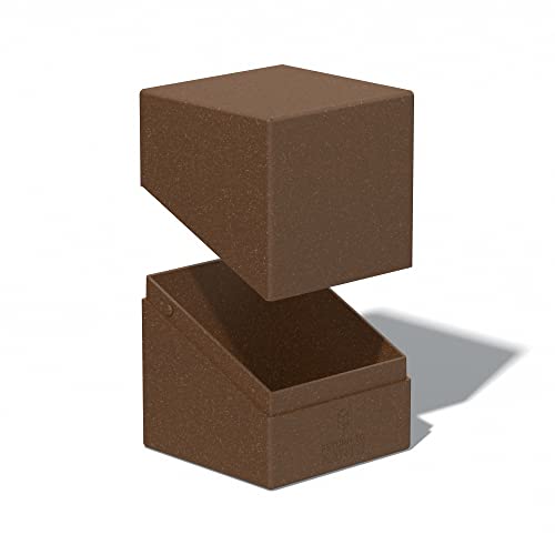 Ultimate Guard RTE Boulder 100+, Deck Case for 100 Double-Sleeved TCG Cards, Brown, 97% Renewable, Made in Germany, Secure & Durable Storage - color: Brown