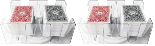 Yuanhe 6 Deck Revolving Rotating Canasta Playing Card Tray (Pack of 2) - size: 1-6 deck cards (Pack of 2)