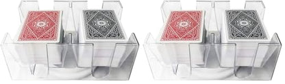 Yuanhe 6 Deck Revolving Rotating Canasta Playing Card Tray (Pack of 2) - size: 1-6 deck cards (Pack of 2)