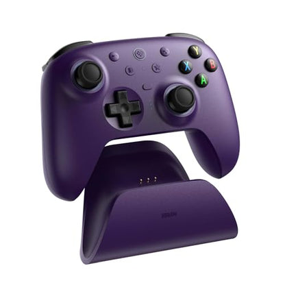 8Bitdo Ultimate 2 Wireless Controller for PC, Apple, Steam &Android, Purple | TMR Joysticks, Hall/Tactile Triggers, 8Speed 2.4G, 1000Hz Polling Rate, Motion Control, RGB Fire Ring, Charging Dock - color: Purple