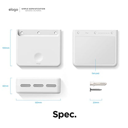 elago Universal Remote Holder Mount Compatible with Apple TV Remote and All Other Remote Controls - Adhesive Tape or Screw Mounting Options, Available Wired Charging [Large] [White] - color: White, size: Large