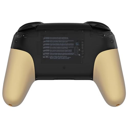 eXtremeRate Metallic Champagne Gold Replacement Handle Grips for Nintendo Switch Pro Controller, Soft Touch DIY Hand Grip Shell for Nintendo Switch Pro - Controller NOT Included - color: Champagne Gold
