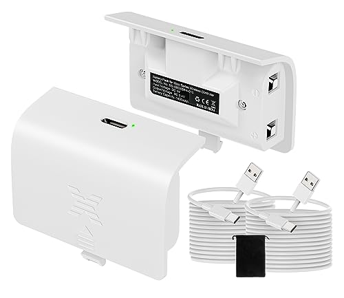 KEKUCULL Controller Battery Pack Compatible with Xbox Series S/X with Type-C Charging Port, 2 x 1400 mAh Rechargeable Batterries for Xbox Series (Not for the Controller with Micro-USB Charging Port)