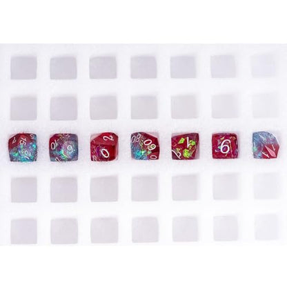 7PCS DND Dice Set,Transparent Sharp Edge Dice Set D&D RPG Polyhedral Die,for Dungeons and Dragons TTRPG Games Roleplaying Games,with Gift Box(Galaxy Blue and Red) - color: Galaxy Blue and Red