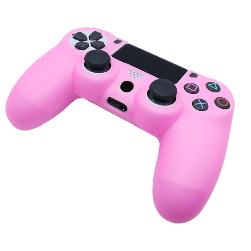 Ralan Silicone Controller Skin Protector for PS4 - Pro Thumb Grip x6, Skull Cap Grip x2 (Camouflage Pink+White Pink) - color: Pink