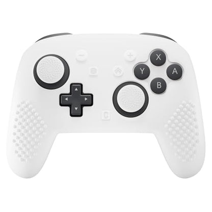 PlayVital Silicone Cover Skin for Nintendo Switch 2 Pro Controller – 3D Studded Edition Anti-Slip Grip Protector Case for Switch 2 Pro with Back Button Cap, Thumb Grips & Sticker - White - color: White