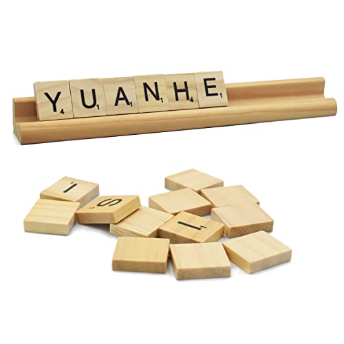 Yuanhe Scrabble Letter Tile Holders - Wooden Scrabble Rack Tray Set of 8, for Crafts and Game Stands - style: 8PCS