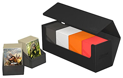 Ultimate Guard Arkhive 400+, Deck Case for 400 Double-Sleeved TCG Cards, Black, Compatible with Boulders, Magnetic Closure & Microfiber Inner Lining - color: Black, size: 400+