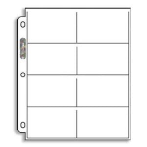20 (Twenty) Single Ultra Pro 8-Pocket Pages - Eight Pockets Page (8 Top Load / Horizontal Slots)