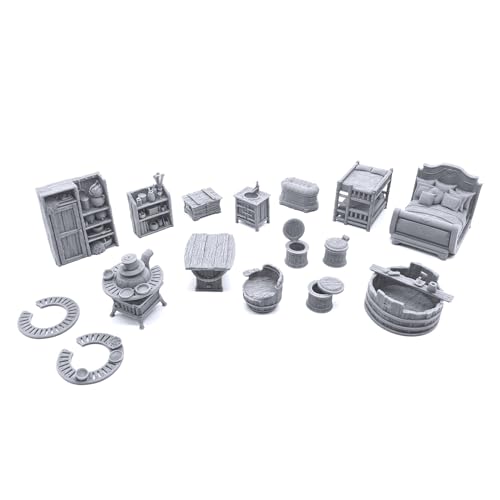 EnderToys City Furnishings by Printable Scenery, 3D Printed Tabletop RPG Scenery and Wargame Terrain 28mm Miniatures