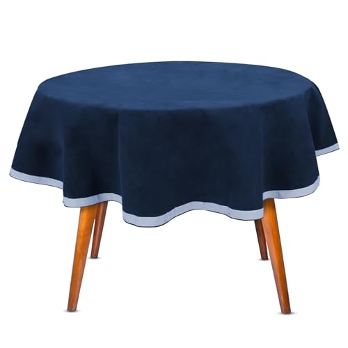 54" Round Card Table Cover - Soft Game Table Cover for Scratch Protection & Noise Reduction- Non-Slip Tablecloth for Cards, Tiles, & Drinks- Perfect for Bridge, Mahjong, Poker, Canasta & Game Nights - color: Navy, size: 54" (Round)