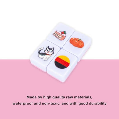 drizzle 65 Tiles Seaside Escape Blocks 30mm - Instruction Manual Panda Bag - Donuts and Plants - color: Food + Flower, size: 65 Tiles
