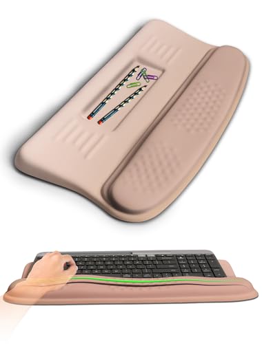 Ergonomic Wave Wrist Rest with Keyboard Stand, Cushioned Palm Rest, Comfortable Integrated Memory Foam for Natural Typing and Relieve Wrist Pain, Gradient Sand Color - color: Gradient Sand Color