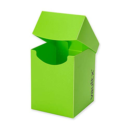 Vault X Large Standard Deck Box with 150 Black Sleeves, fits 100+ Sleeved Trading Cards (Green) - color: Green