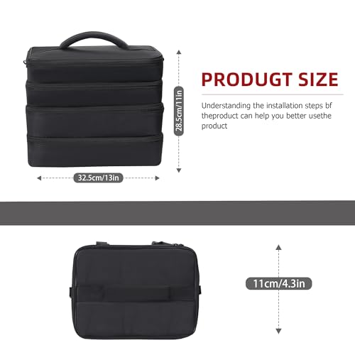 Brappo Travel Bag compatible DND Miniatures, DND Dice, Maps, DM's Guide, and Player's Handbook, For RPG, MTG Tabletop Game Collections(Case Only) (black)
