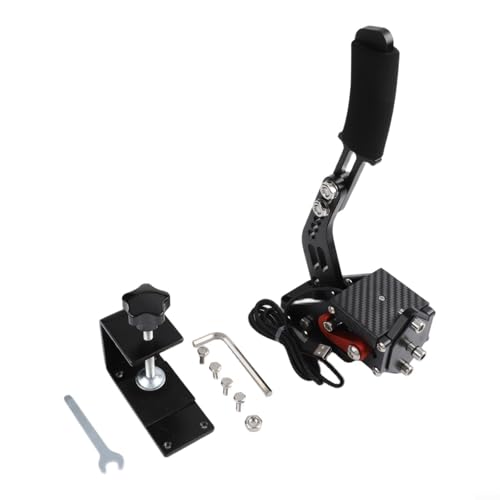 USB Handbrake For PC Racing Games, Aluminum Alloy Hall Sensor Hand Brake With Adjustable Spring, For Logitech G27 G29 G920 T500 T300, For Assetto Corsa Dirt WRC(Black)