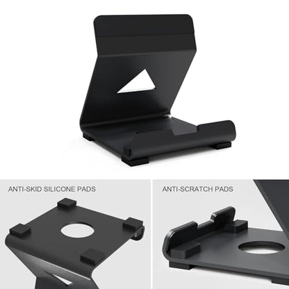 Tablet Desktop Stand Compatible with ROG Ally X/PlayStation Portal/Steam Deck,Desktop Handheld Game Console Holder with Anti-Slip Silicone Pad (Black)