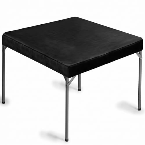 Frienda Game Table Cover Felt Game Tablecover Folding Tablecloth for Card for Playing Poker Cards Mahjong Puzzles Board Games, Table Not Included (Black,34 x 34 x 4 Inch) - color: Black