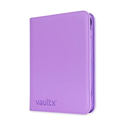 Vault X 4 Pocket Zip Trading Card Binder 160 Cards Exo-Tec (Purple) | Holds 160 standard-size TCG cards in 20 side-loading 4-pocket pages. Padded, water-resistant Exo-Tec cover. - color: Purple