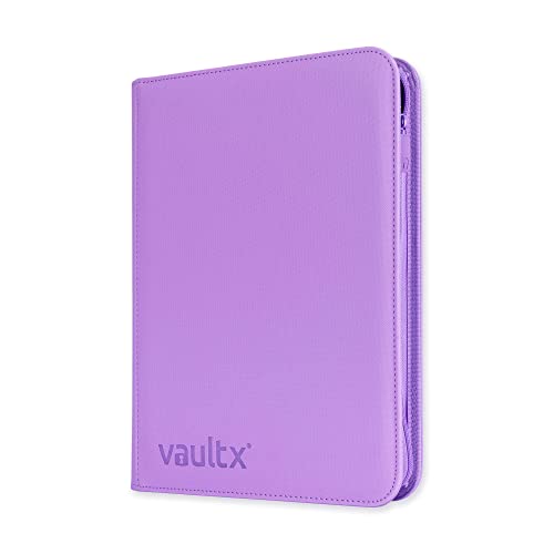 Vault X 4 Pocket Zip Trading Card Binder 160 Cards Exo-Tec (Purple) | Holds 160 standard-size TCG cards in 20 side-loading 4-pocket pages. Padded, water-resistant Exo-Tec cover. - color: Purple