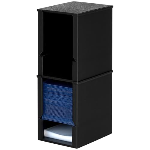 2 Pack Toploader Dispenser & Penny Sleeve Holder - Dual Compartment TCG Card Sorter Tool for Desk - Stackable Organizer Holds 500 Sleeves & 100 Toploaders - color: 2 Pack/Black