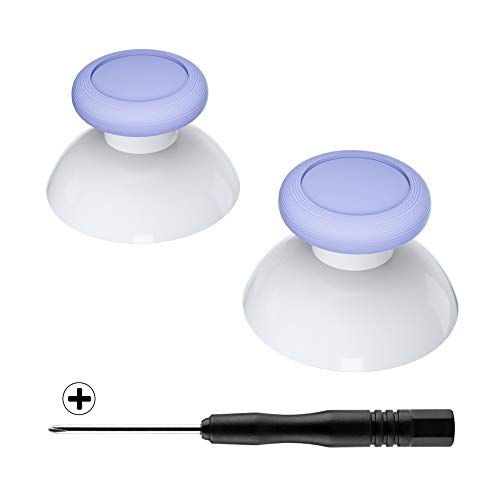 eXtremeRate Light Violet & White Dual-color Replacement 3D Joystick Thumbsticks, Analog Thumb Sticks with Cross Screwdriver for Nintendo Switch Pro Controller - color: White & Light Violet