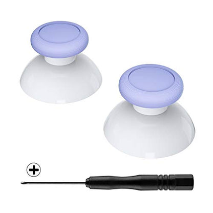 eXtremeRate Light Violet & White Dual-color Replacement 3D Joystick Thumbsticks, Analog Thumb Sticks with Cross Screwdriver for Nintendo Switch Pro Controller - color: White & Light Violet