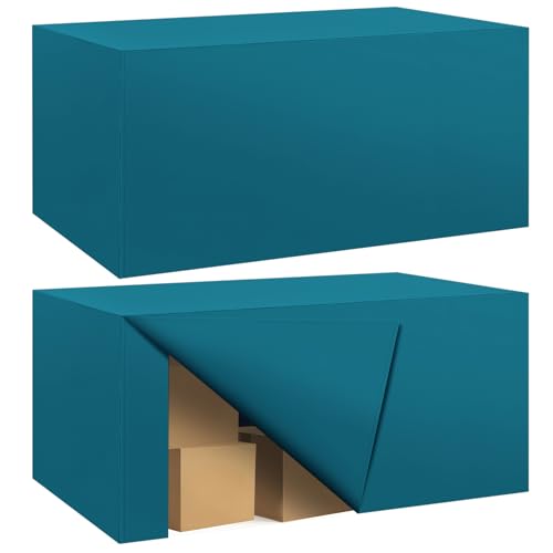 Ascoza 2 Pack Fitted Tablecloth for 6 Foot Rectangle 72 x 30 Inch Caribbean Blue Table Covers Water Resistant Polyester Cloth for Folding, Parties,Display, Trade Show (Caribbean Blue) - color: Caribbean Blue, size: 6FT