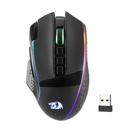 Redragon M991 3-Mode Wireless RGB Gaming Mouse 26000 DPI Remapping Keys | Cable-Free 0 Delay, Smooth Precise Tracking, Rapid-Fire Macro Keybinds, Vibing Backlight, Ergonomic Grip Body Comfort - color: Black, style: M991