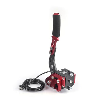 ZHSYMX USB Handbrake for 16Bit SIM PC Racing Games, Compatible with G27 G29 G920 G923 T500 T300 Simulate Linear Handbrake（Only PC System） Red - color: Red, size: Only Handbrake