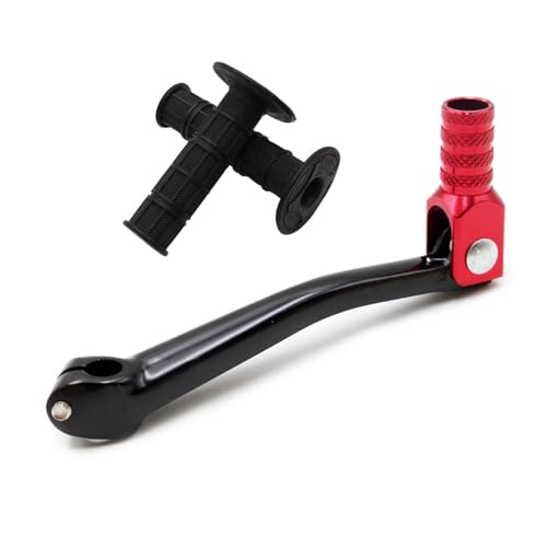 PRO BAT CRF50 Gear Shift Lever with 22mm Universal Hand Grips Set | For 50cc 70cc 90cc 110cc 125cc 150cc 200cc 250cc Quad Pit Dirt Bike ATV Buggy Motorcycle, Red&Black - color: Black+Red